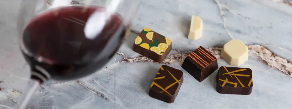 Tabla de chocolates maridaje con vino